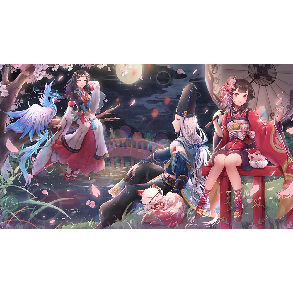 Poster A3 dán tường Anime, decal 30x42 trang trí có keo Onmyouji Wallpapers 2