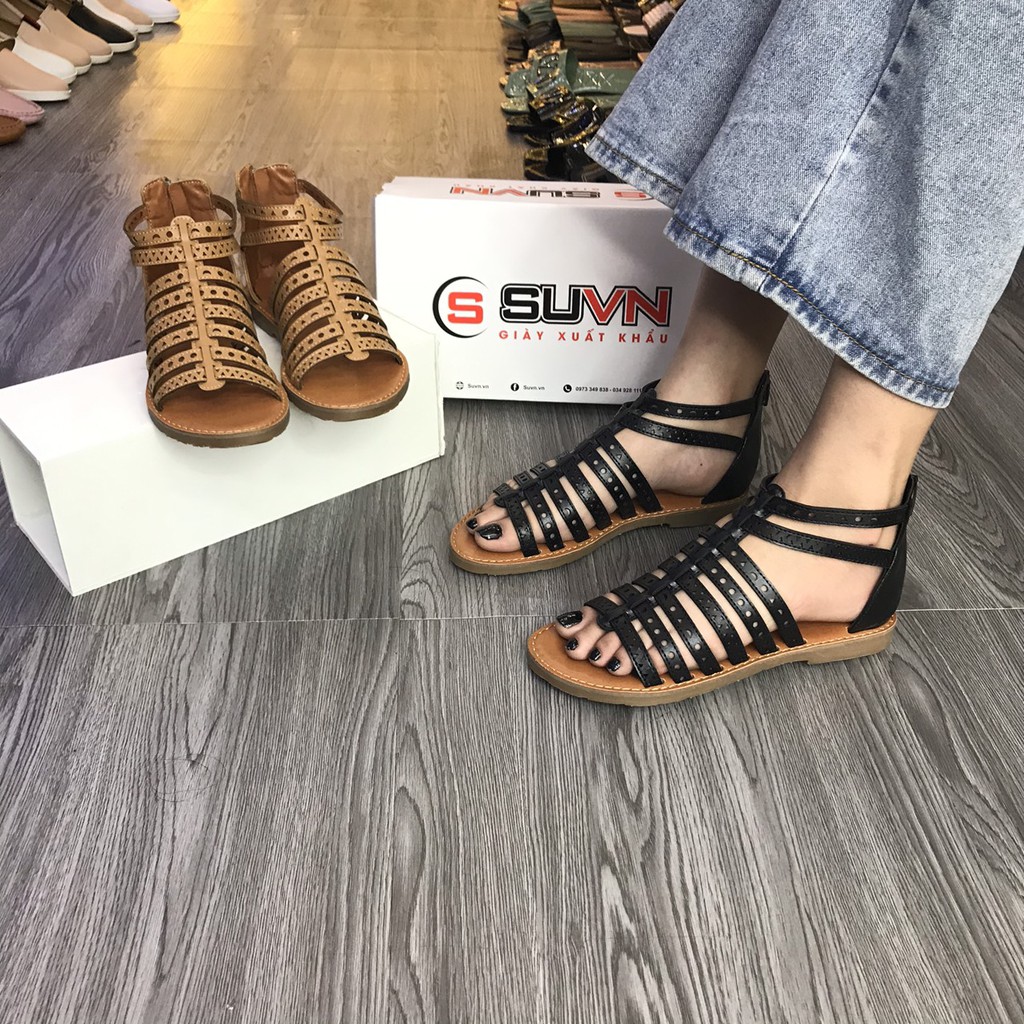 [Mã SKAMLTSM9 giảm 10% đơn 99K] Sandal Chiến Binh đẹp khóa sau da mềm nhiều quai Suvn