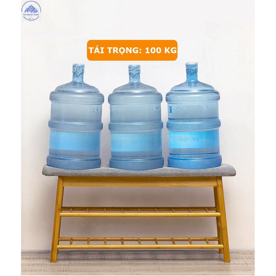 Kệ Để Giày Dép Chất Liệu Gỗ Tre Tự Nhiên Kết Hợp Ghế Ngồi Thay Giày