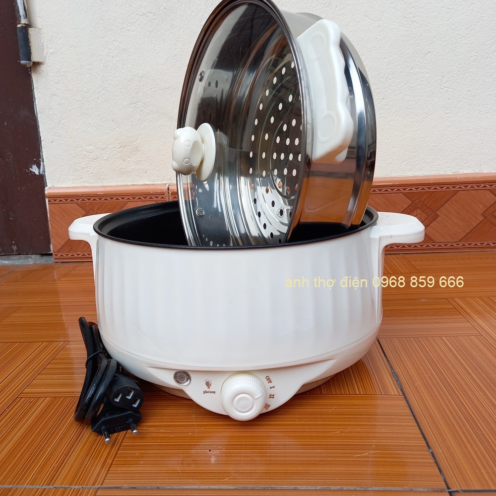Nồi Lẩu Mini Đa Năng Tích Hợp nấu Lẩu, hấp, chiên, rán, xào, luộc, hầm, om