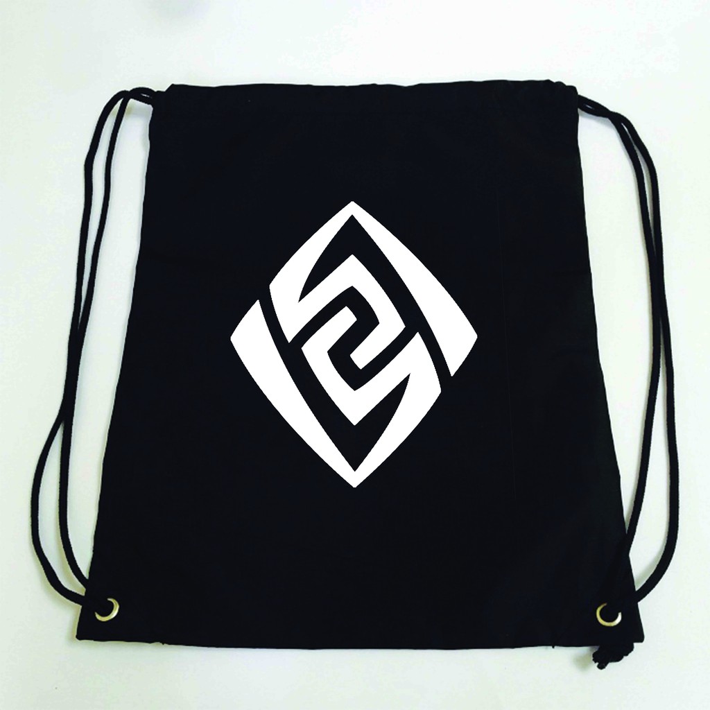 Balo dây rút đen in hình NGUYÊN TỐ VISION GENSHIN IMPACT game anime chibi túi rút đi học xinh xắn thời trang M3