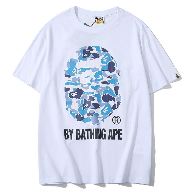 Áo Thun Chất Liệu Vải Cotton Tay Ngắn Có In Hoạ Tiết Bape