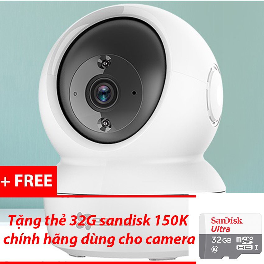 Camera wifi trong nhà chính hãng EZVIZ CS-C6N full HD 1080P tặng kèm thẻ nhớ 32G mới
