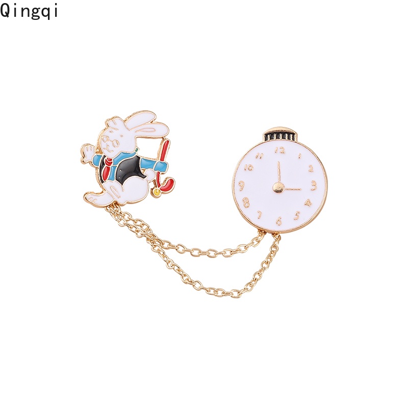 Ghim cài Miss Zoe trang trí thiết kế mặt đồng hồ và thỏ xinh xắn