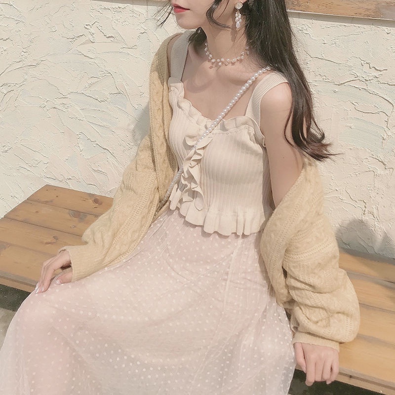 Áo dệt kim IELGY sát nách thời trang mùa hè cho nữ