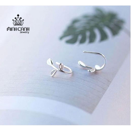 Khuyên Tai Bạc Lá Trơn Móc Treo - Minh Canh Jewelry