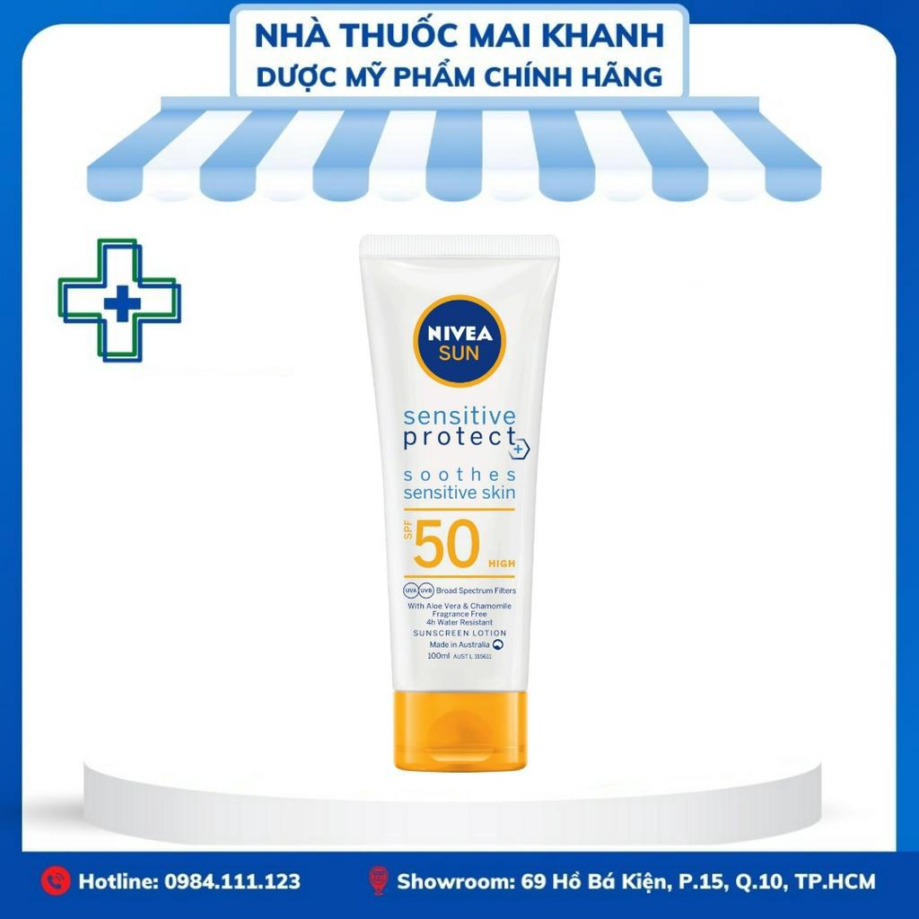 Kem chống nắng Nivea Sensitive Protect SPF50 100ml Chính Hãng Úc