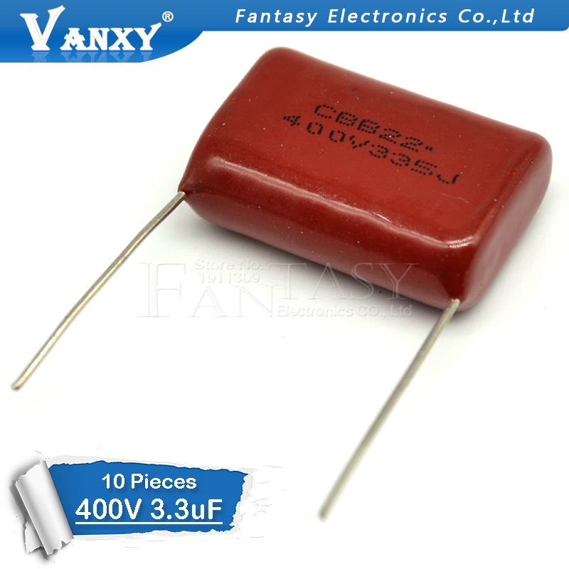 Set 10 Tụ Điện Polypropylene 400v335j 3.3uf Pitch 25mm 400v 335 3300nf Cbb