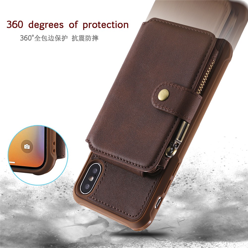Ốp lưng da chống sốc có ngăn đựng thẻ sang trọng cho iPhone X Xs Xs Max Xr | BigBuy360 - bigbuy360.vn