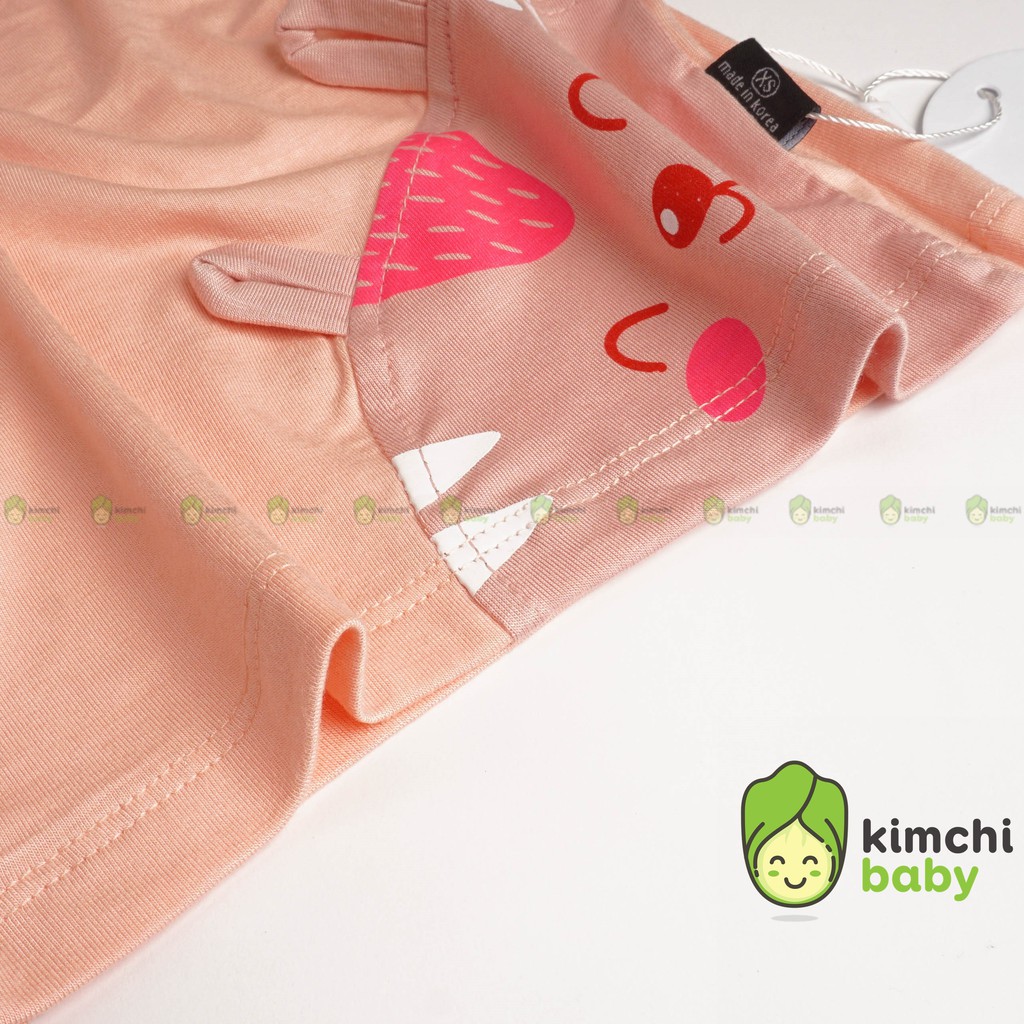 Đồ Bộ Bé Gái, Bé Trai KIMCHIBABY Vải Thun Lạnh Hình Động Vật Dễ Thương, Bộ Quần Áo Cho Bé Cài Vai Minky Mom KW2105