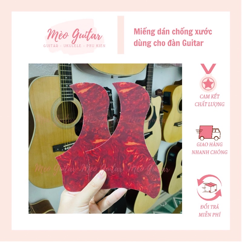 Miếng dán chống trầy xước cho đàn Guitar | Tấm dán chống xước Mèo Guitar chất lượng bảo vệ đàn