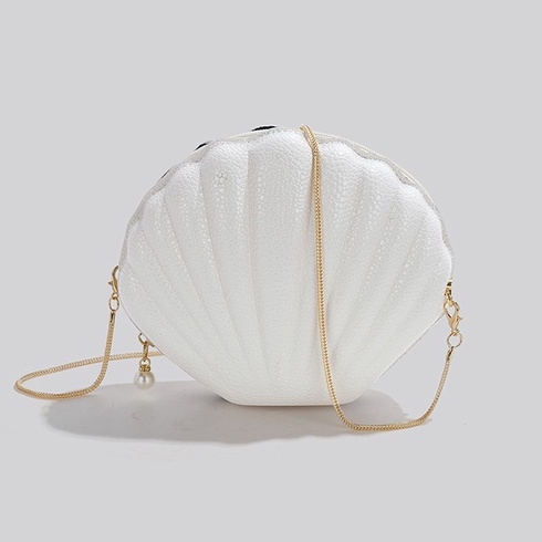 🌸Hàng Order🌸 Túi Xách Nữ CEEKAY Da Chần Kiểu Dáng Vỏ Sò Khóa Kéo Gắn Hạt Dây Đeo Xích Sang Chảnh Nữ Tính🌸Hàng Quảng Châu