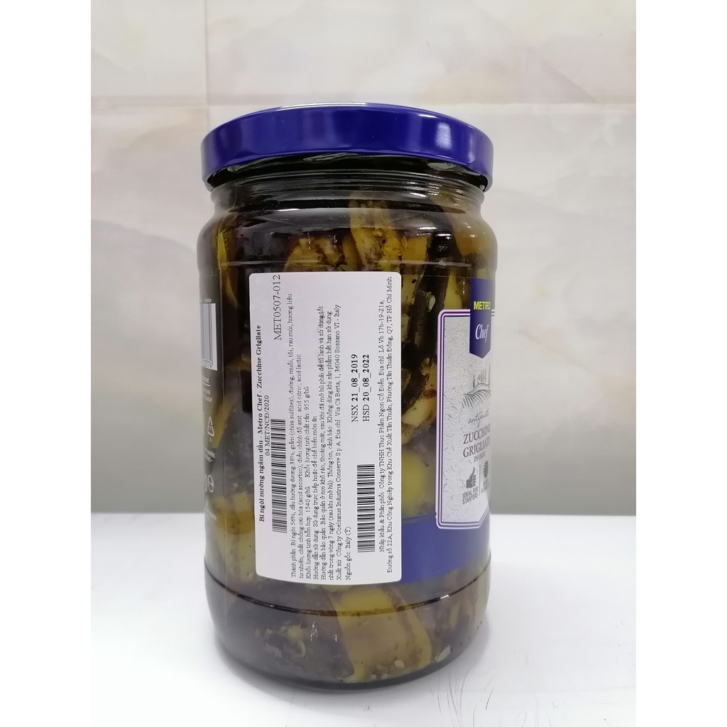 [1.54 Kg] BÍ NGÒI NƯỚNG NGÂM DẦU HƯỚNG DƯƠNG [Italia] METRO CHEF Grilled Zucchini in Sunflower Oil (cff-hk)