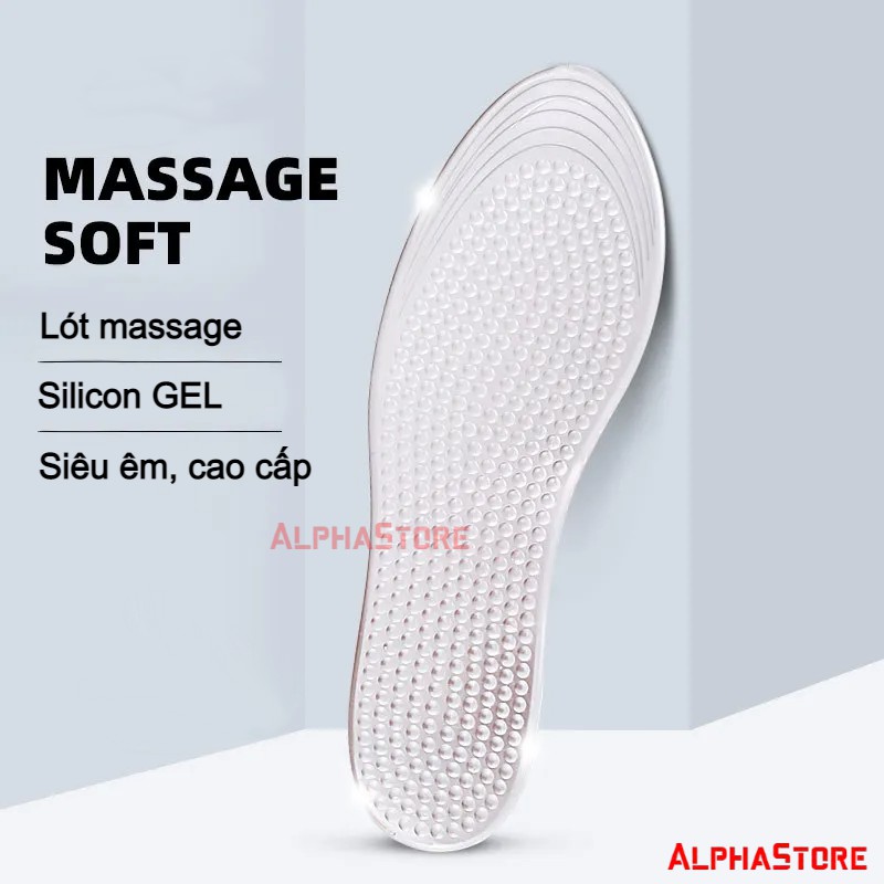 Cặp Lót Giày Massage Chân Silicon GEL Cao Cấp - Lót Chống Đau Chân Khi Đi Nhiều, Đứng Lâu, Dùng Cho Cả Giày Nam Và Nữ