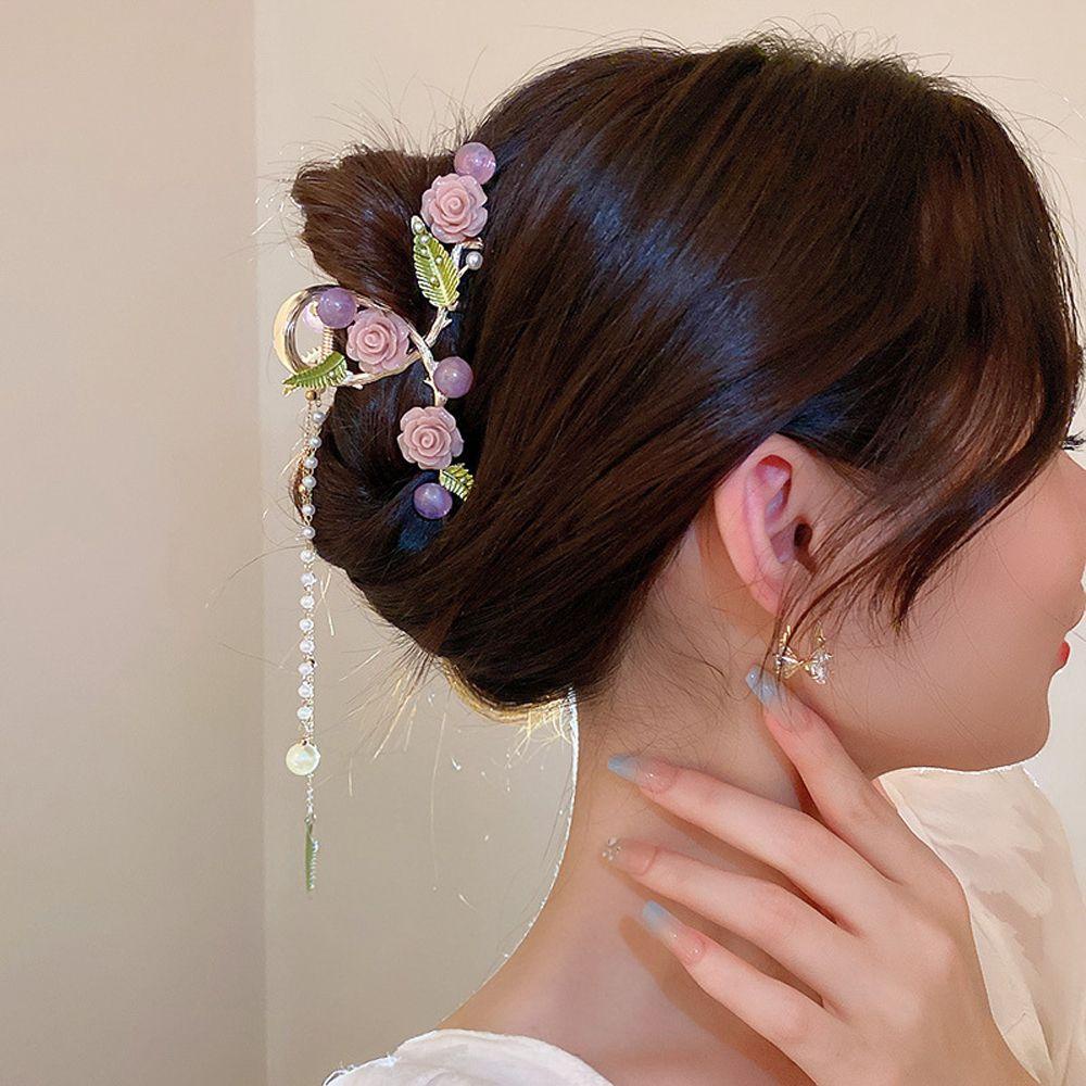 Kẹp Tóc Cá Mập Phối Tua Rua Chéo Thanh Lịch WMES15H Cho Bé Gái