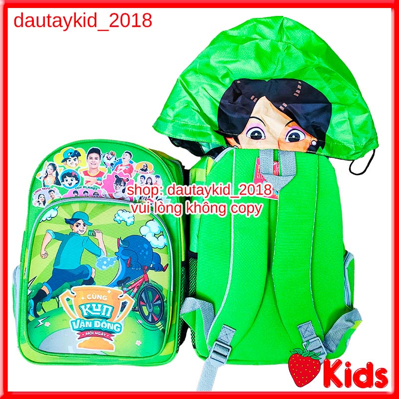 BALO KUN BALO HOODIE KUN loại có mũ và ngăn để giày tặng kèm túi nhựa dẻo chống nước hàng khuyến mãi sữa Kun