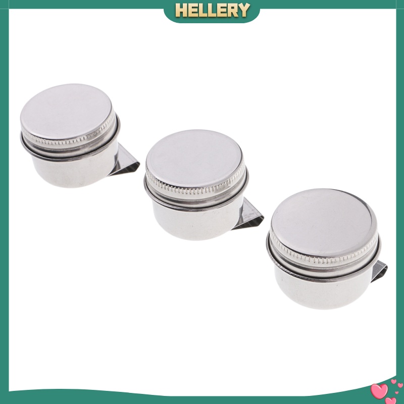 Bộ 3 Cốc Đựng Màu Vẽ Bằng Kim Loại Có Nắp Và Kẹp Chặt