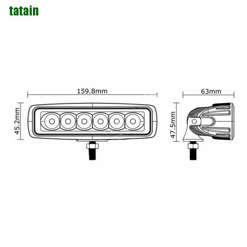 Thanh Đèn Led 6 Bóng 18w Ánh Sáng Vàng Cho Xe Hơi Xe Tải