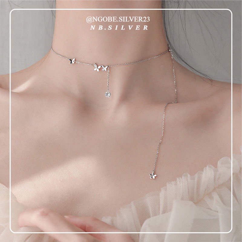 Dây Chuyền Bạc 925 Thiết Kế Cánh Bướm đeo được nhiều kiểu - KT0040