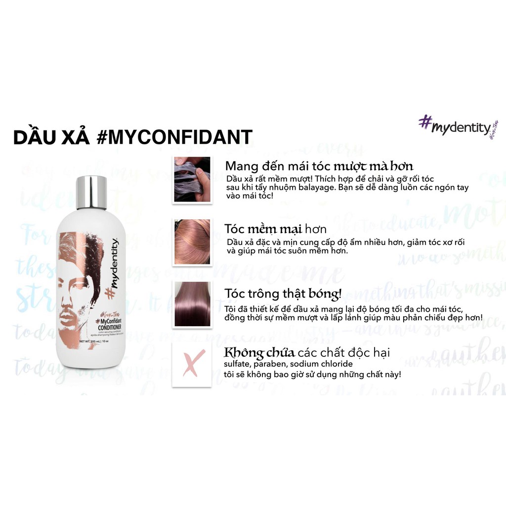 DẦU XẢ CHĂM SÓC TÓC MÀU MYCONFIDANT #MYDENTITY 295ML