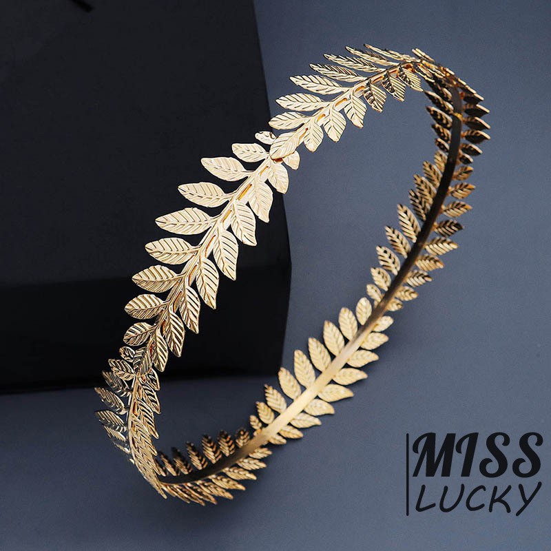 Băng Đô Hợp Kim Hình Nhánh Cây Ô Liu Phong Cách Retro Cho Nữ