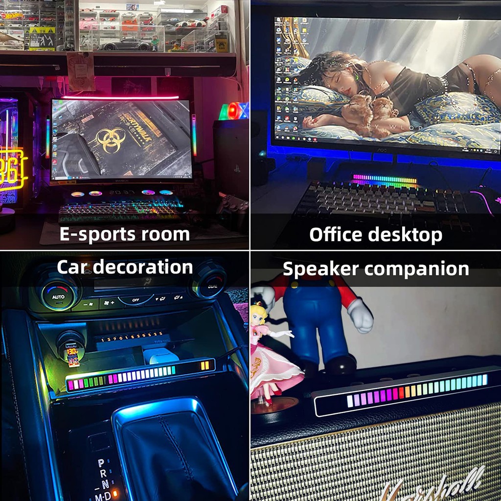 Đèn Led Rgb 32 Bit điều khiển bằng giọng nói nhiều màu sắc sáng tạo dành cho xe hơi