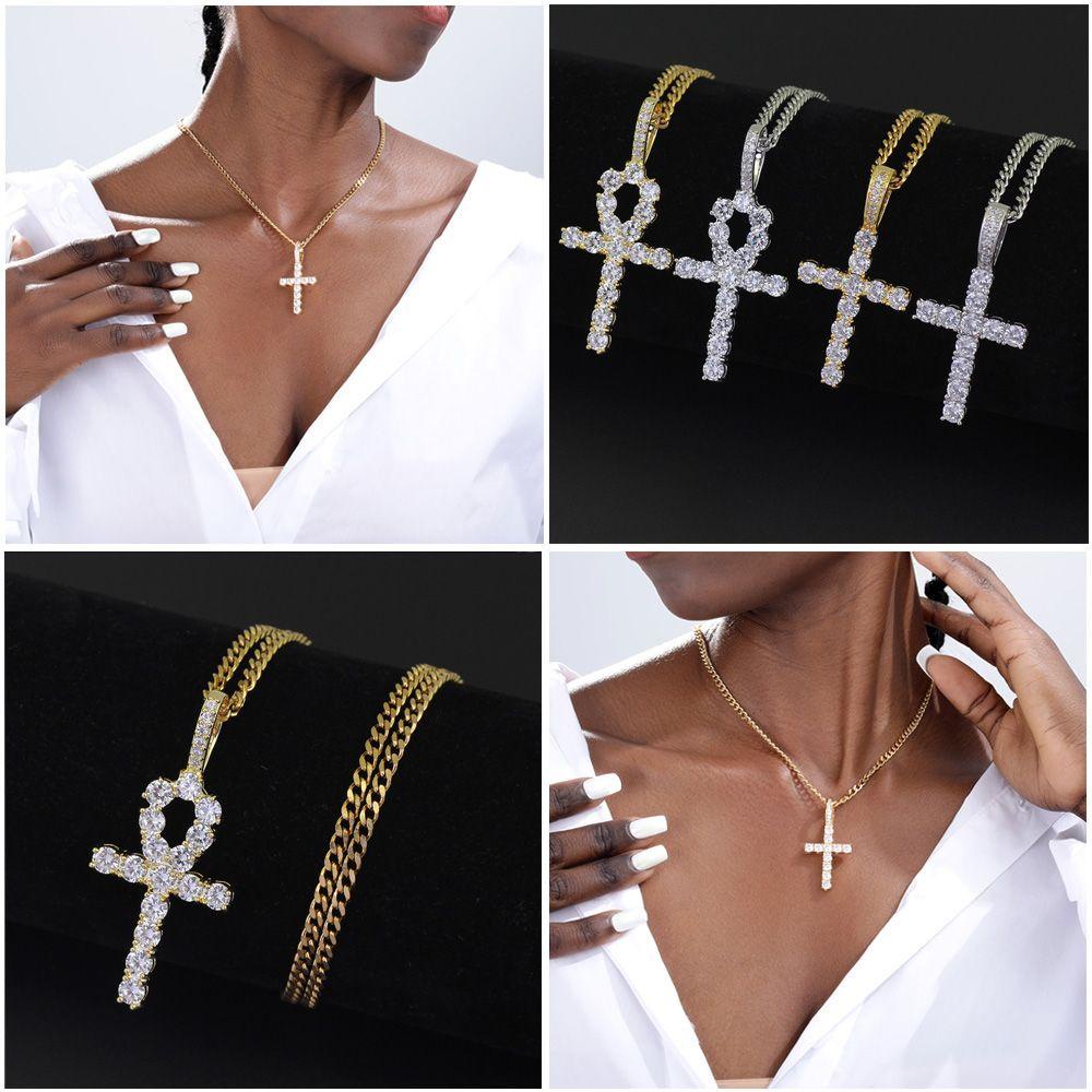 ❦Tôi❦ Vòng Cổ Choker Hợp Kim Mặt Hình Thánh Giá Thời Trang Phong Cách Punk|Mặt Dây Chuyền Hiphop Anker / Nhiều Màu
