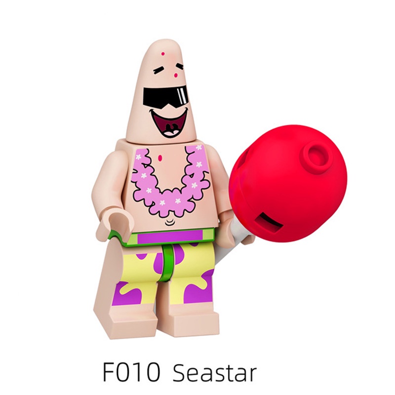 Mô Hình Nhân Vật Hoạt Hình Spongerick Star Sandy Má Hồng Sóc Vuông Seastar Mini Khối Lắp Ráp Quà Tặng