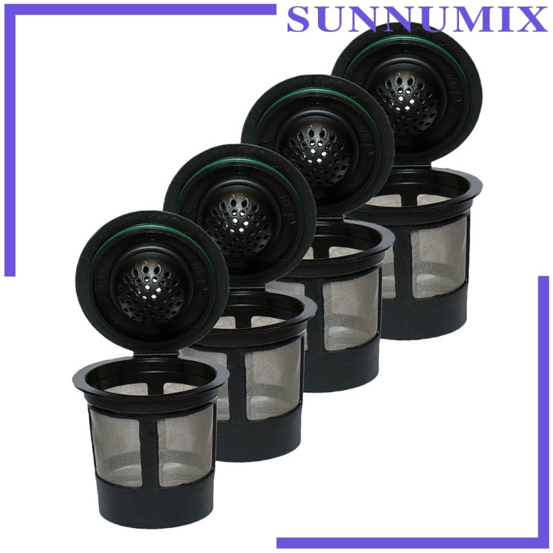 [SUNNIMIX]4pcs Reusable Coffee Filters K Cups Pod for Keurig 1.0 Brewers Universal Fit