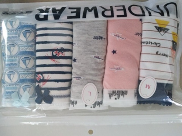 Sét 5 quần chip kute túi zip cotton đủ size