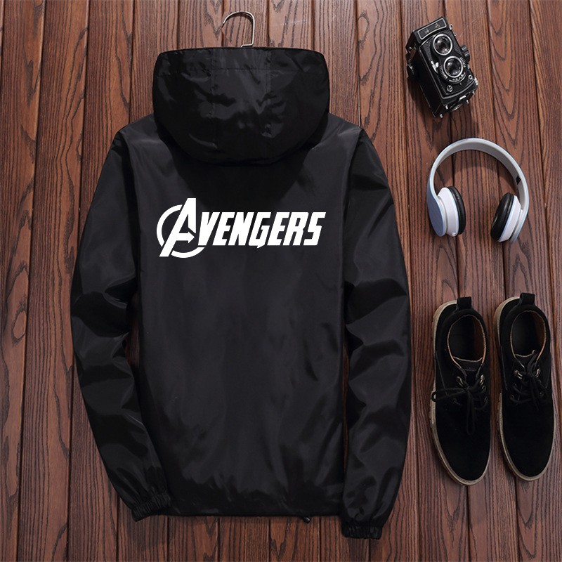 Áo khoác nam đẹp 2 lớp có nón in logo Avengers AKD31