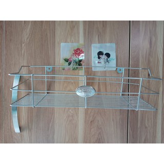 Giá kệ để gia vị treo tường inox (Tặng kèm móc dán tường và ốc vít)