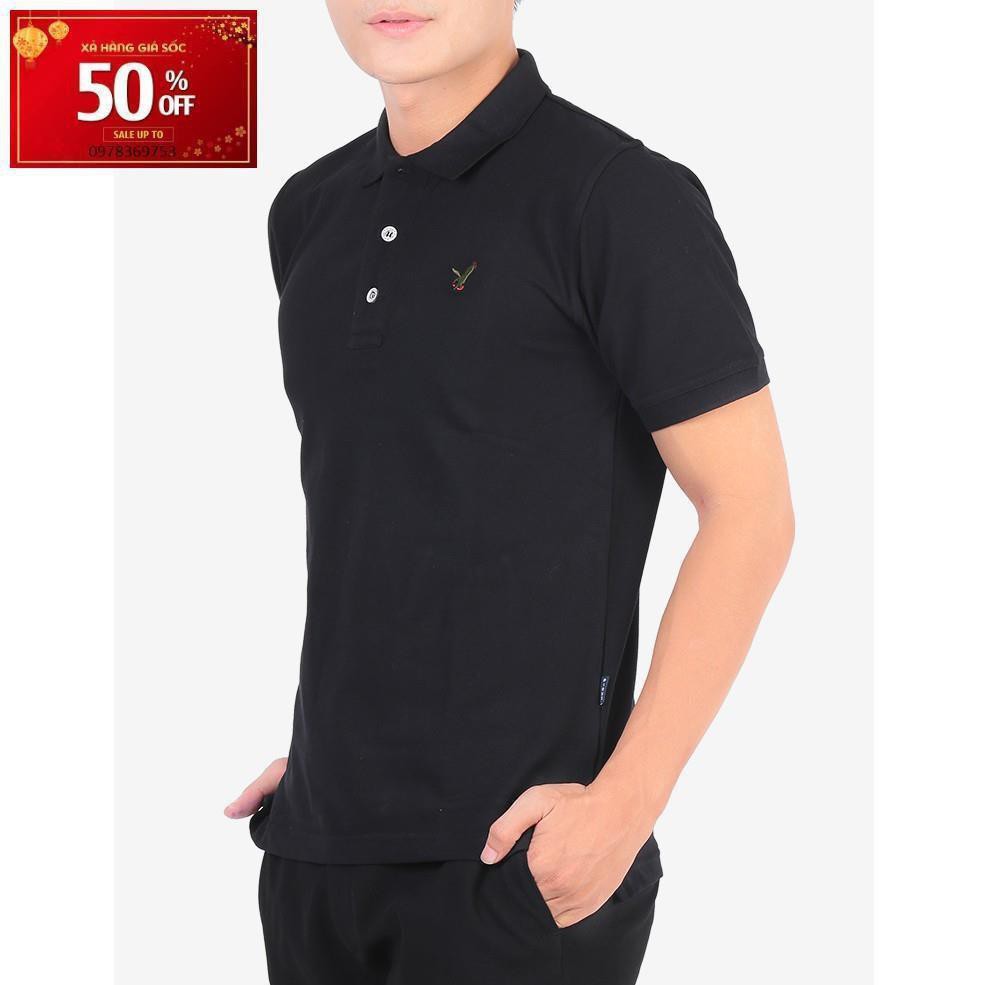 Áo thun nam cá sấu cổ bẻ trơn pious cs005 (đen)