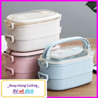 Hộp đựng cơm lúa mạch 2 tầng Nhụa ABS cao cấp