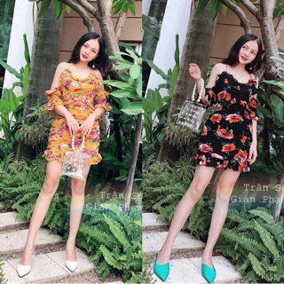 Đầm Thiết Kế Hoa Trễ Vai