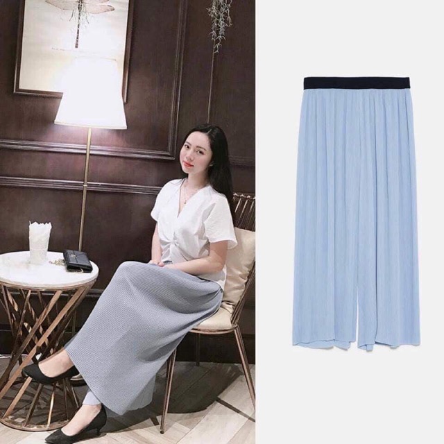 Quần ống rộng xếp ly zara auth tuồn