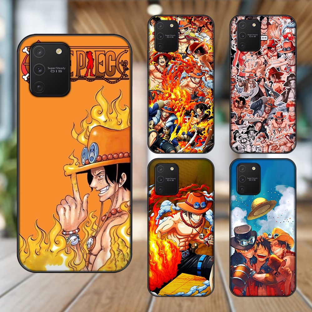 Ốp lưng Samsung S10 Lite viền đen in hình Ace One Piece