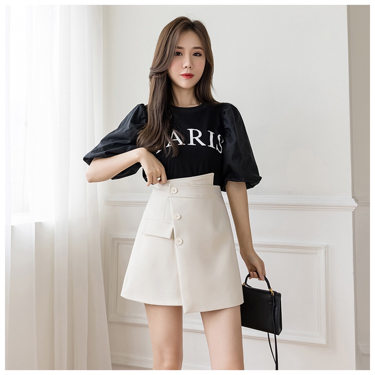 SUXI Chân Váy Chữ A Lưng Cao Màu Sắc Thời Trang Xuân Hè Cho Nữ