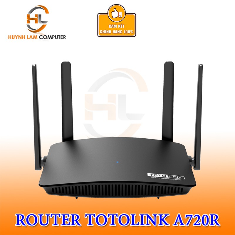 Router WiFi Totolink A720R băng tần kép AC1200 4 râu chính hãng DGW phân phối