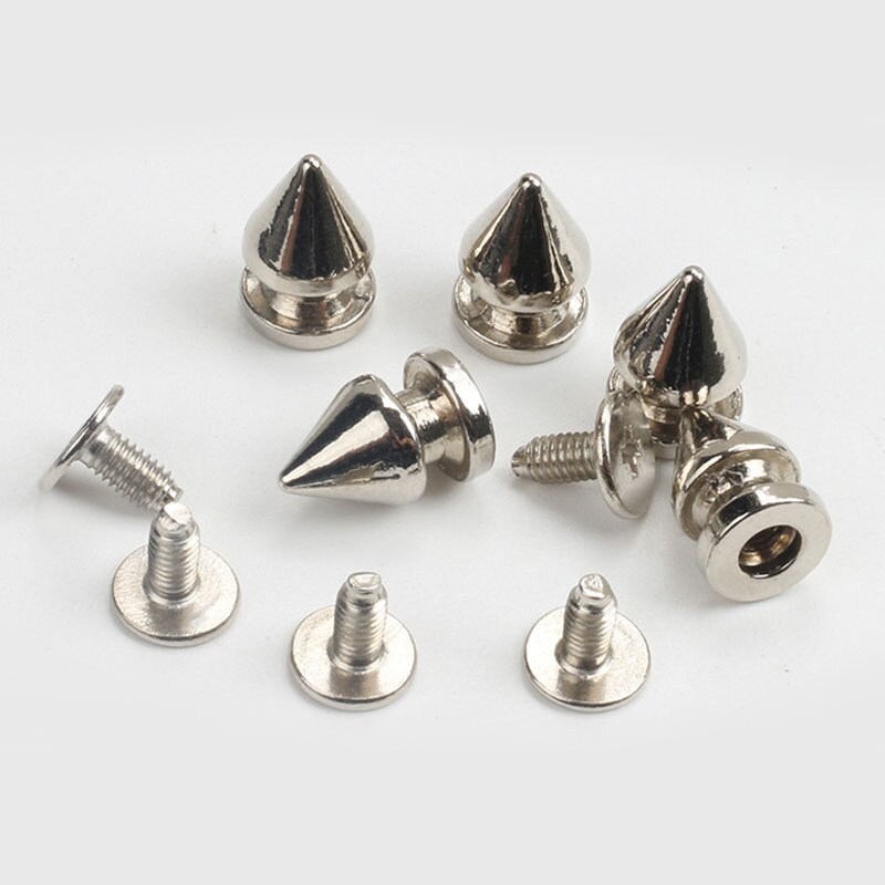 Bộ 10 đinh tán gai phong cách Punk trang trí đồ da thủ công DIY