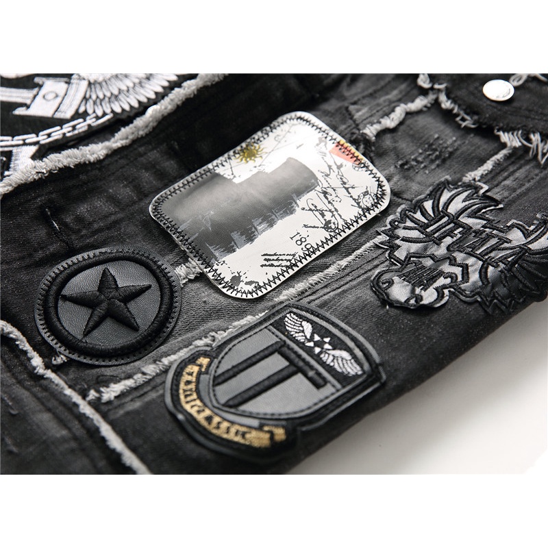 Sons of Anarchy Denim Vest Vest Harley Motorcycle XL883 X48 DYNA Cycling Wear Embroidered Denim Jacket
