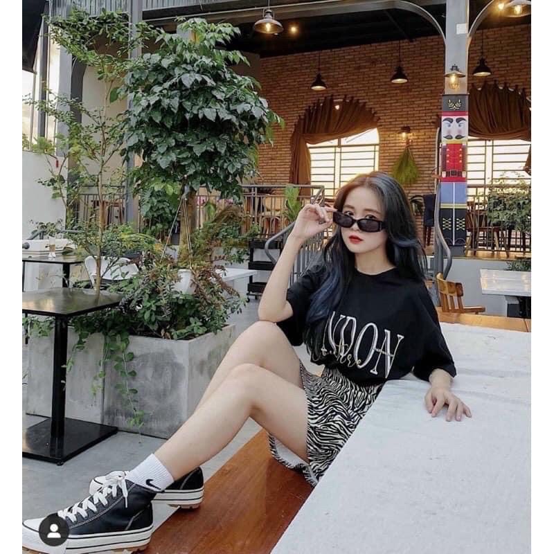 Set chân váy beo + áo thun