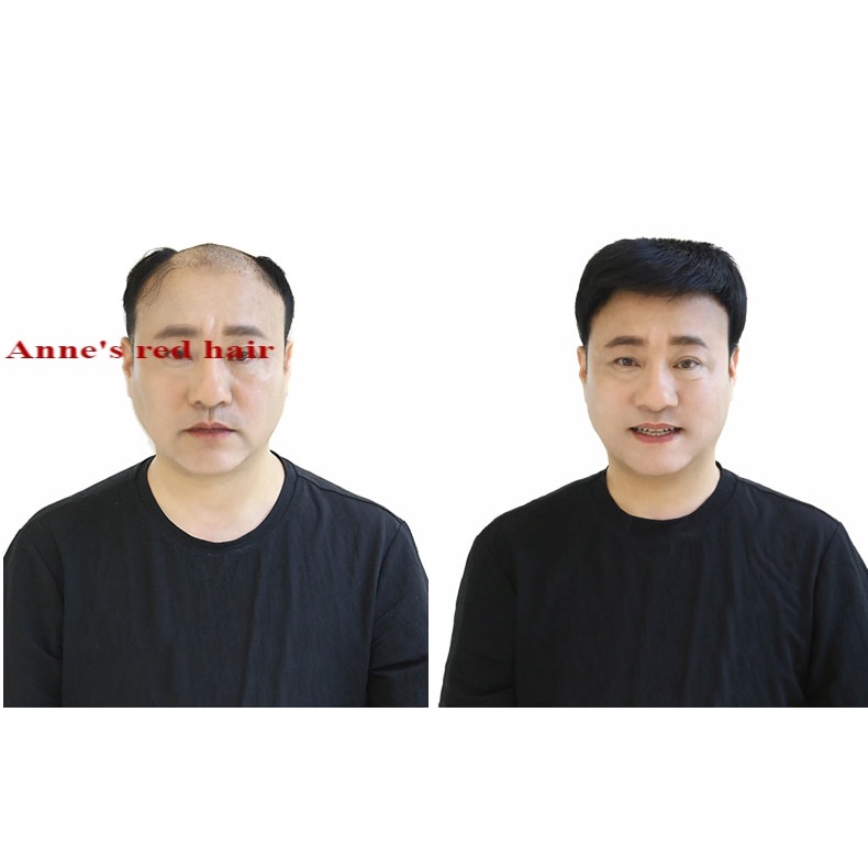 Tóc giả ngắn màu đen thoáng khí cho nam