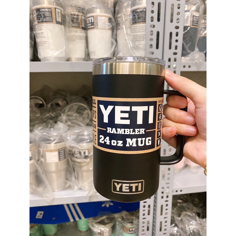 Ly giữ nhiệt Yeti 24oz Mug màu đen, trắng + nắp chính hãng Mỹ