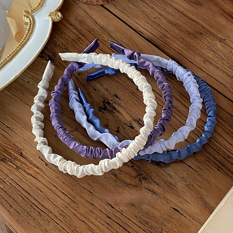 Băng đô màu trơn xếp ly thời trang xinh xắn cho nữ