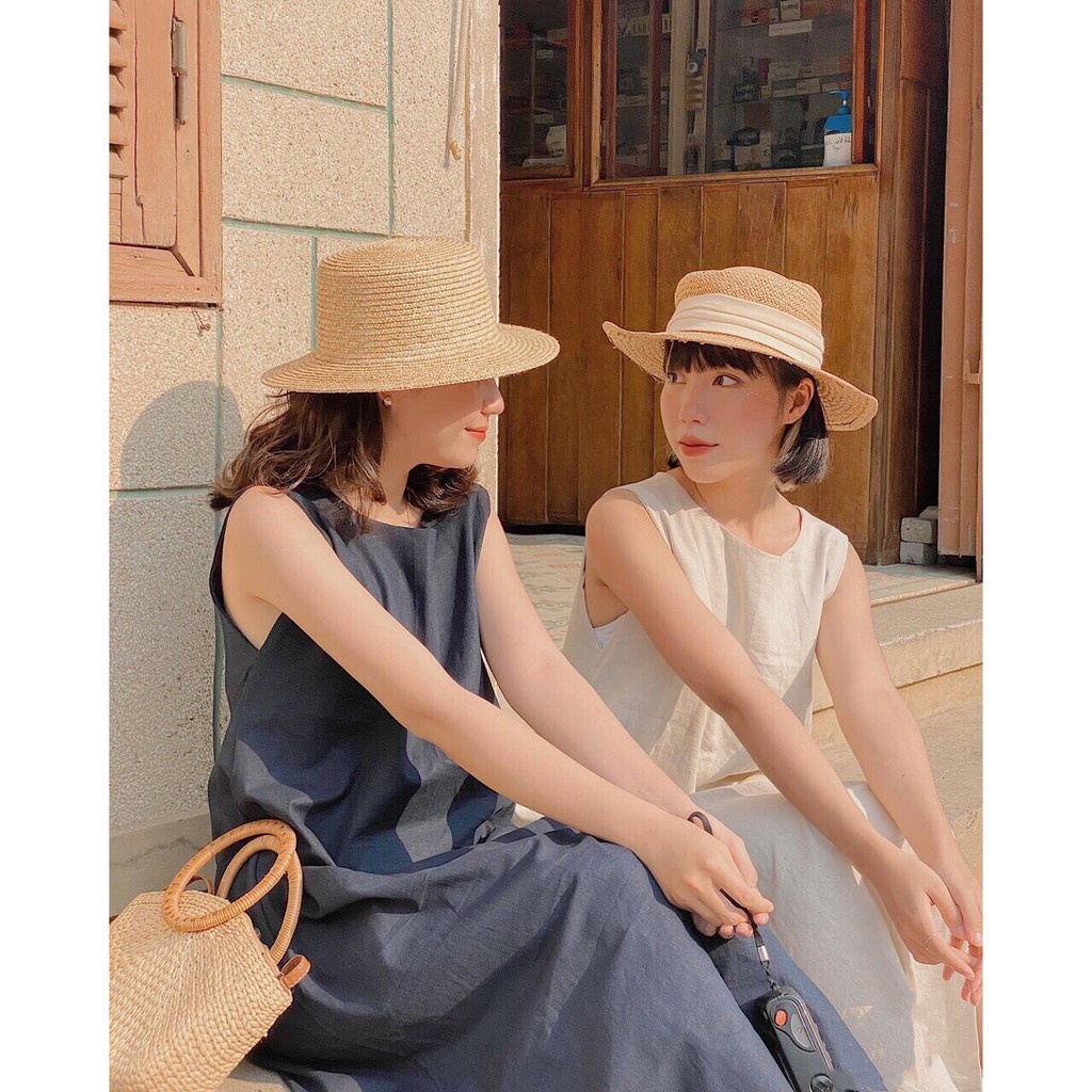 Váy Tanktop Ba Lỗ Xẻ Tà  Đầm đũi maxi dáng suông trơn màu TRẮNG | Xanh Than cá tính Ulzzang
