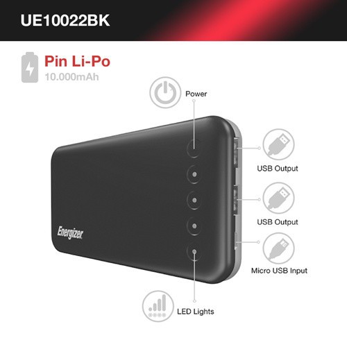 Pin sạc dự phòng Energizer 10000mAh - UE10022 - Huco Việt Nam