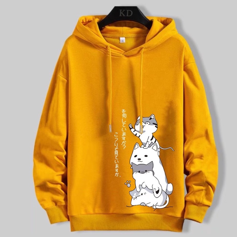 Áo Hoodie Lót Lông Cừu Dày Dặn Dáng Rộng Phong Cách Thể Thao Hợp Thời Trang Thu Đông Cho Nam