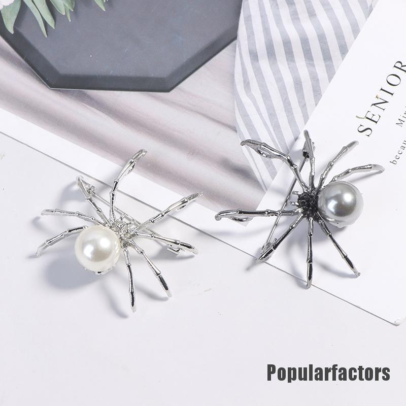 1 Ghim Cài Áo Hình Nhện Đính Ngọc Trai Nhân Tạo