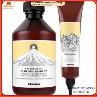 Combo dầu gội và gel ngăn ngừa gàu davines purifying shampoo 250ml/150ml
